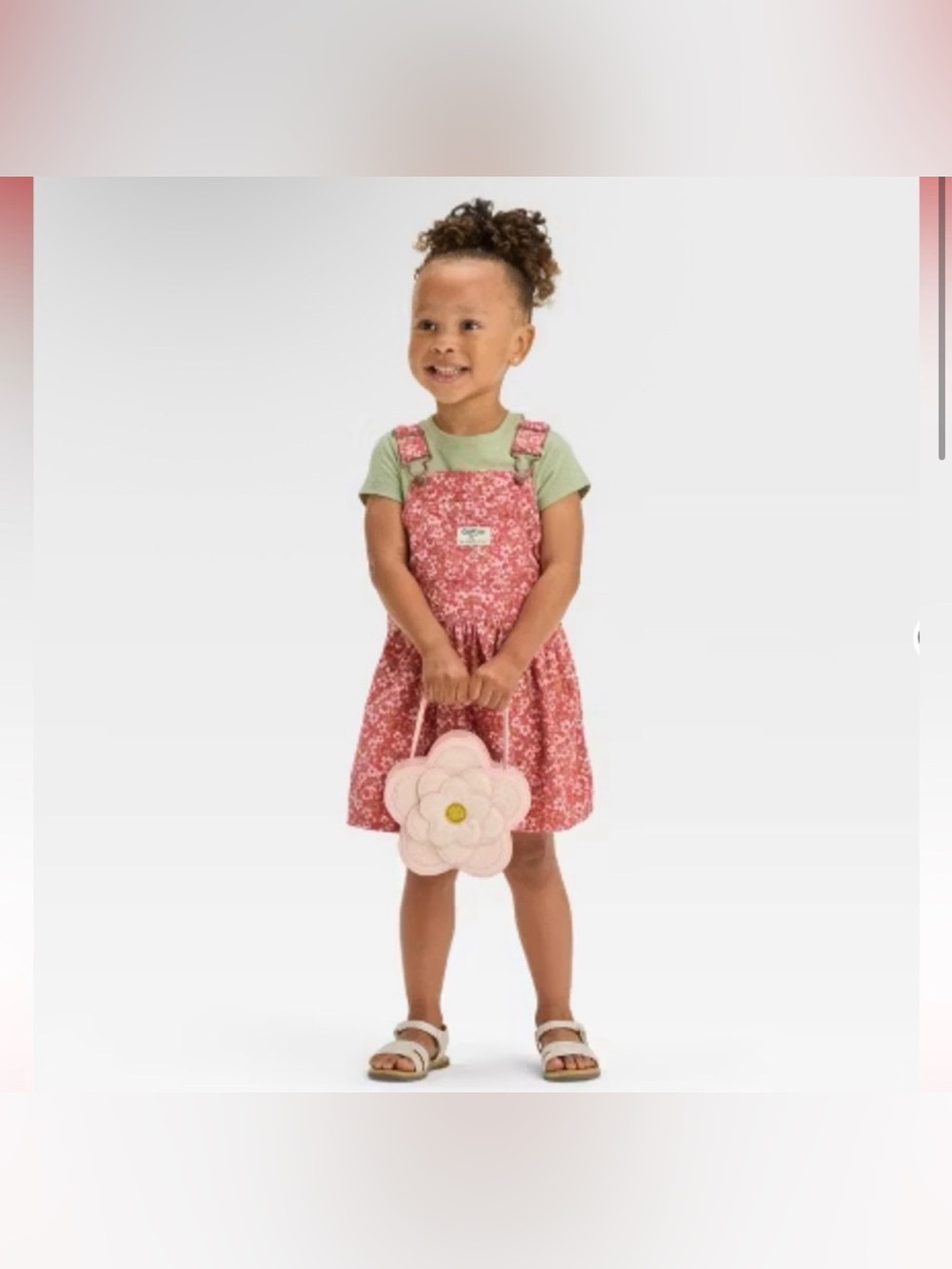 OshKosh B'gosh toddler girls pink floral corduroy skirtall dress size 18M
